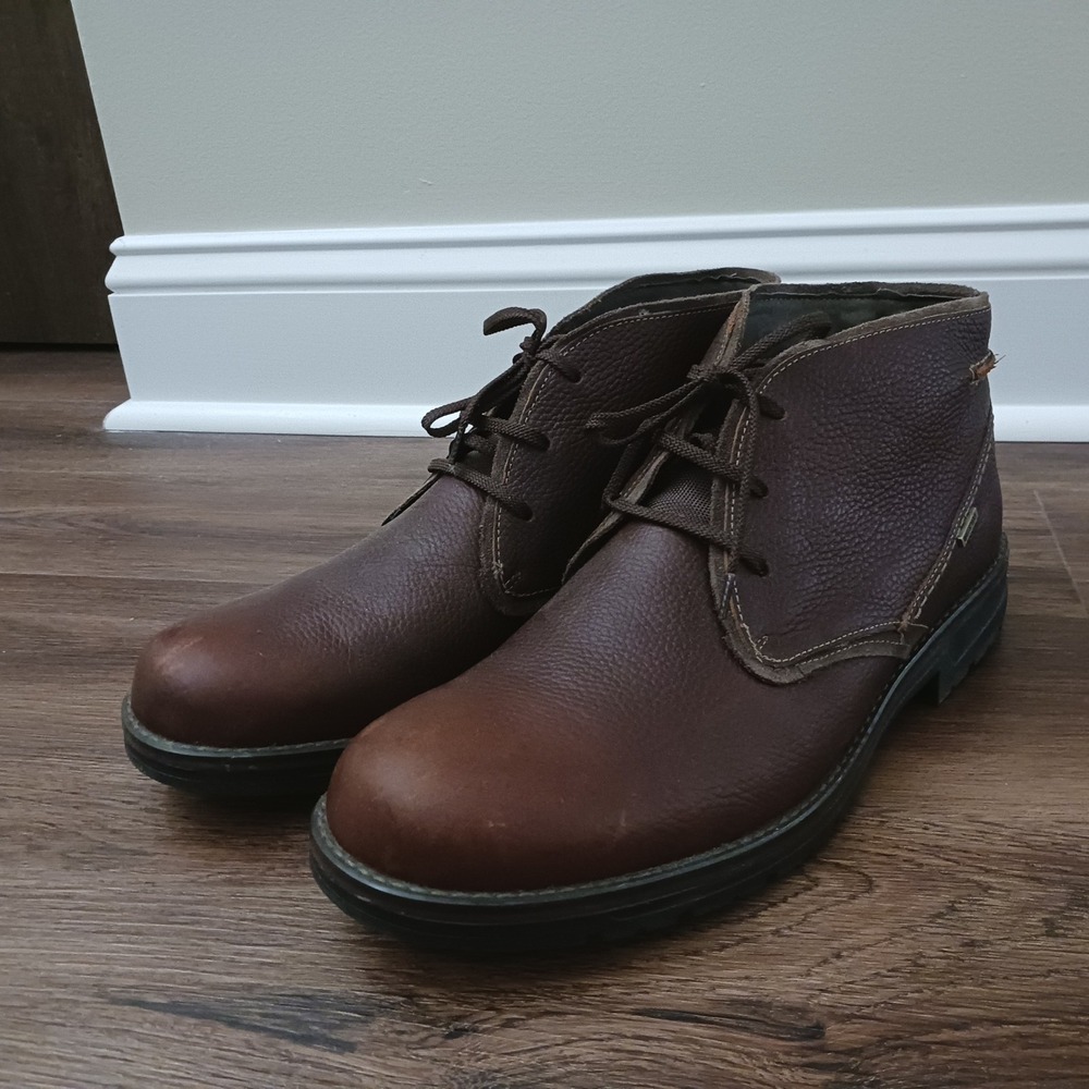 Clarks Morris Peak Waterproof Chukka Boots Mens 13 Brown Tumbled Leather Lace Up